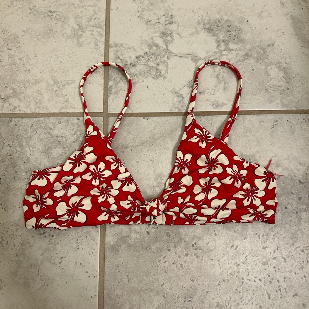 Dippin' Daisy's Red Floral Bikini Top